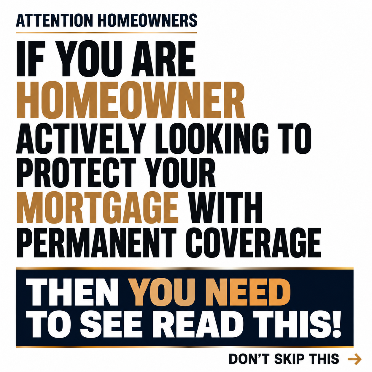 Safe Nest Insurance Facebook ad: Protect Your Home Before It’s Too Late