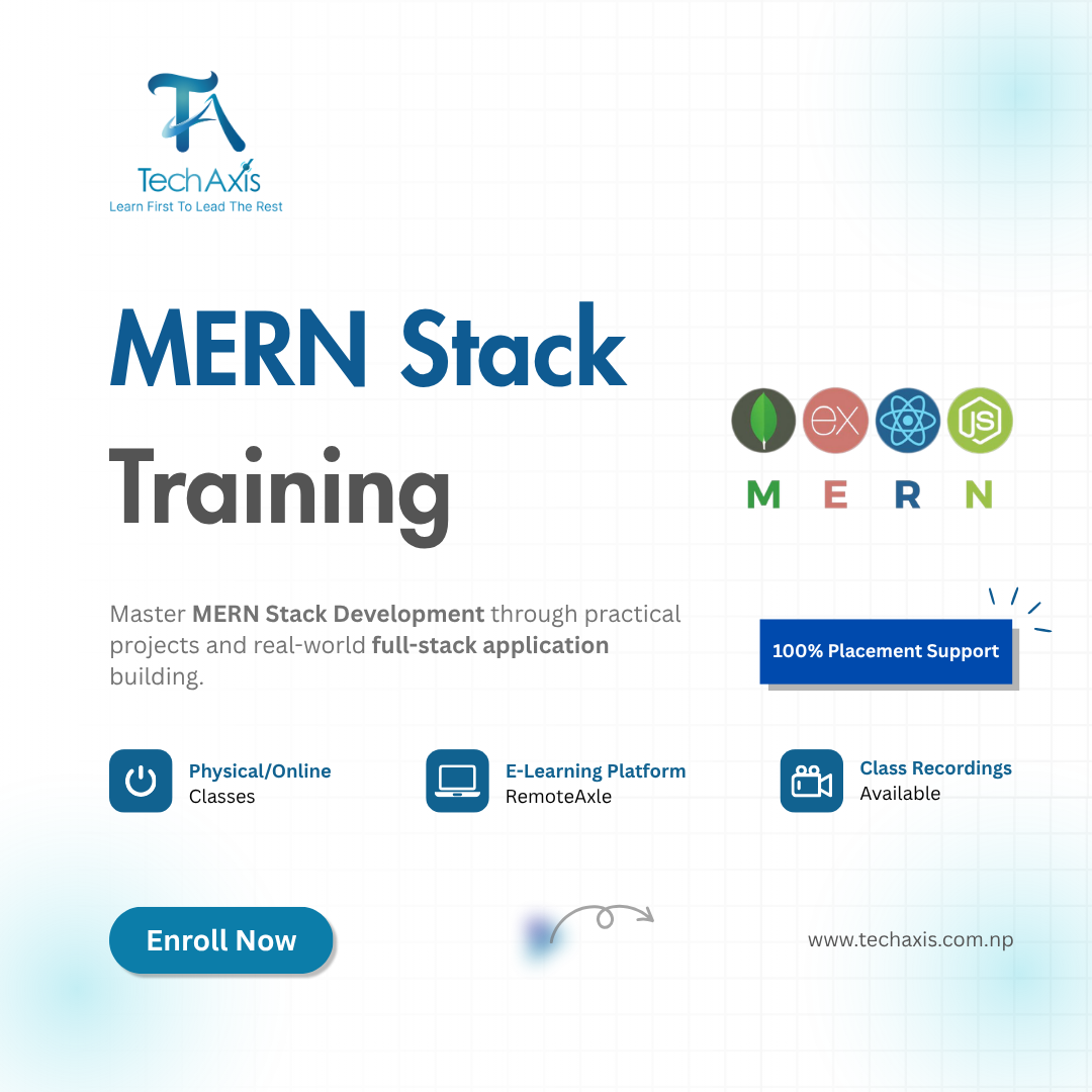 TechAxis Facebook ad: Get 100% Job Support for MERN Stack