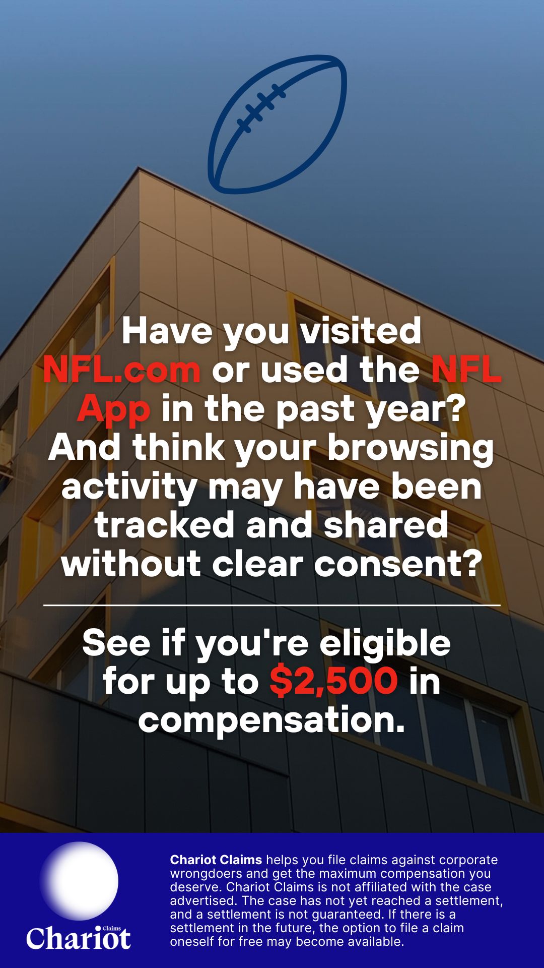 Chariot Claims - formerly ClaimClam Facebook ad