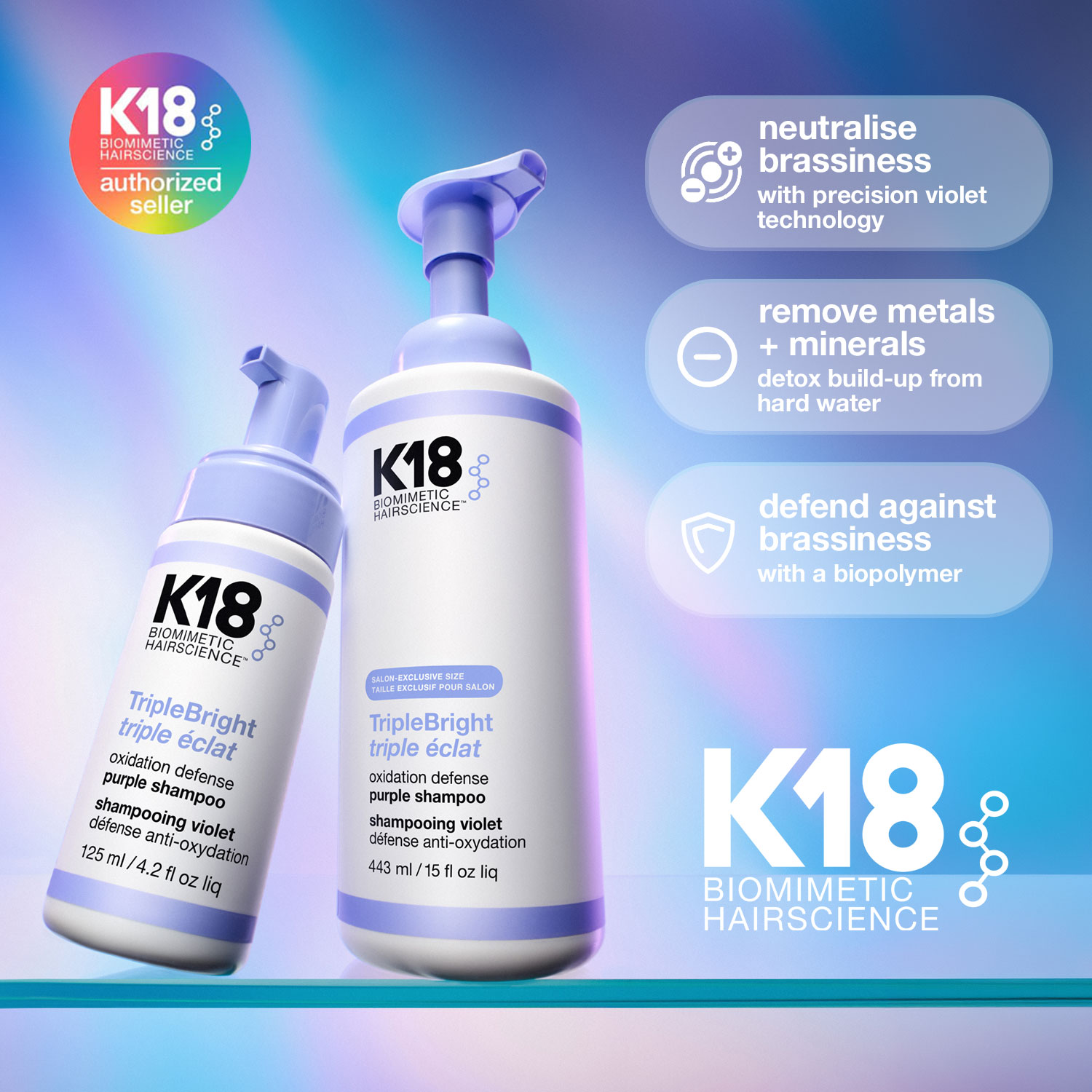 OLA Hair Facebook ad: Brassiness? K18 just changed everything.