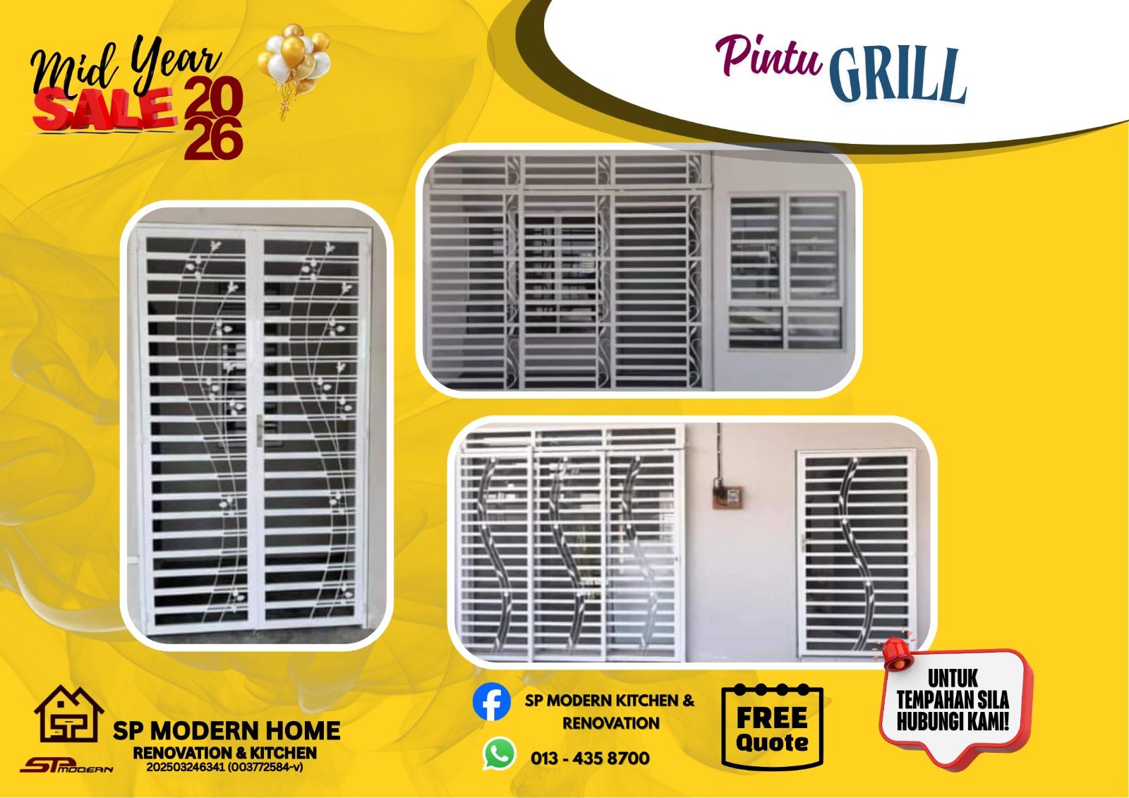 Sp modern home accessory Facebook ad: MID YEAR SALE, PROMOSI PINTU GRILL