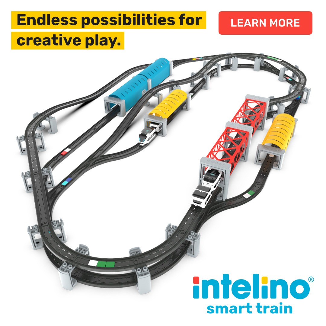 intelino Facebook ad: Kids build smart rails -->