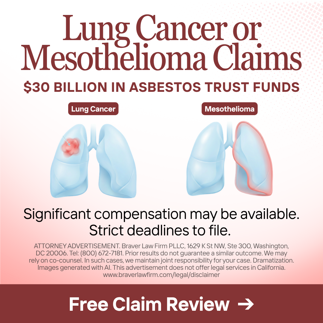 Lung Cancer or Mesothelioma Compensation Facebook ad