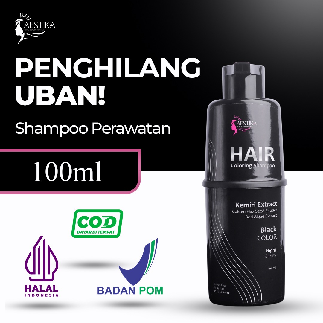 Aestika Hair Coloring Shampoo Facebook ad: Garansi Uang Kembali Jika Tidak Hitam - COD BPOM