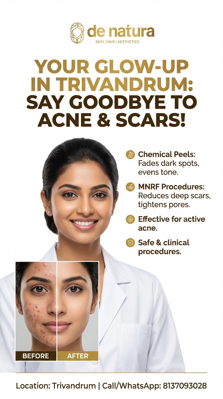 De Natura Aesthetics Facebook ad: Doctor supervised Therapy in Trivandrum
