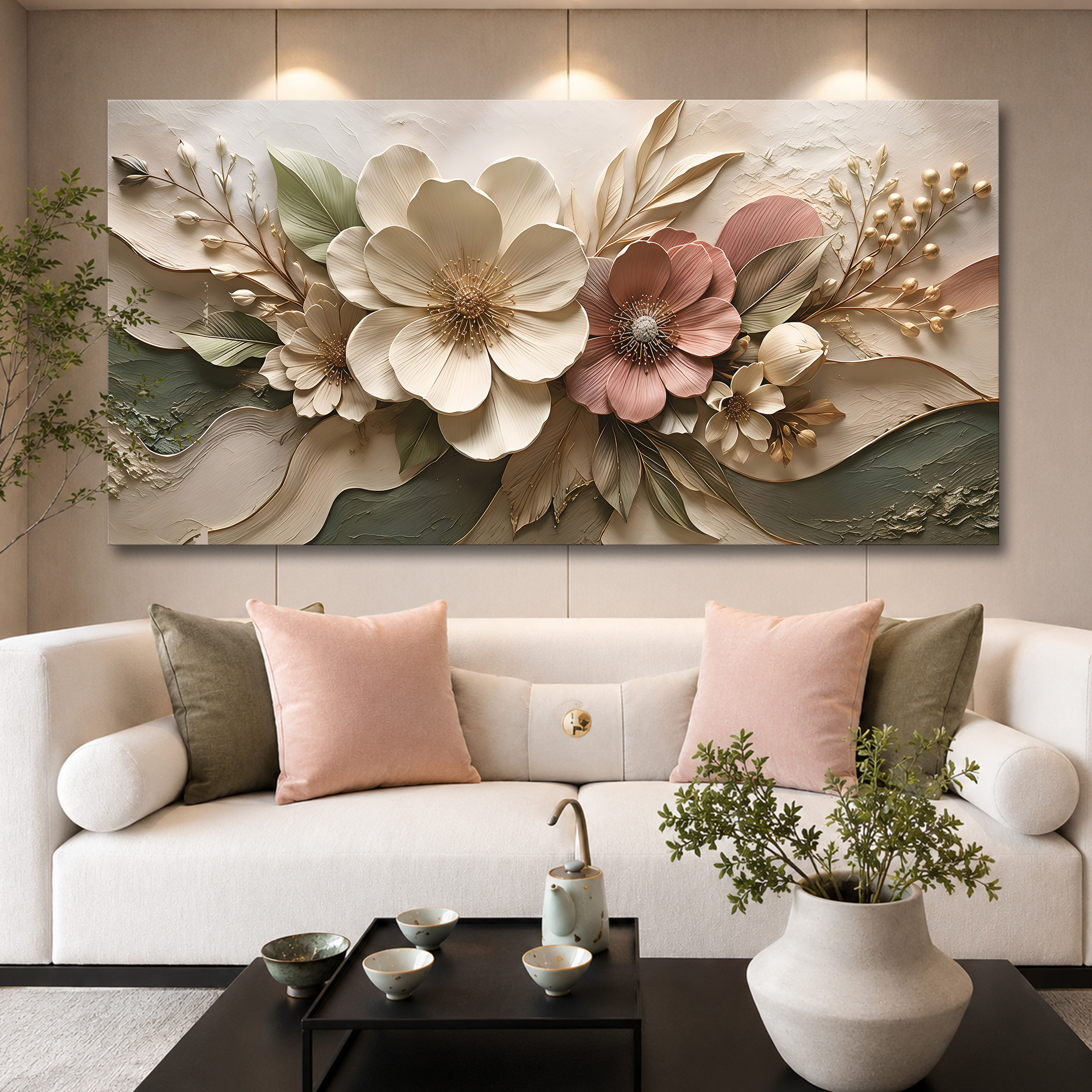 Tailored Canvases - Personalized Art Facebook ad: Elegant Floral Bloom II | Made in the USA | Ships Fast