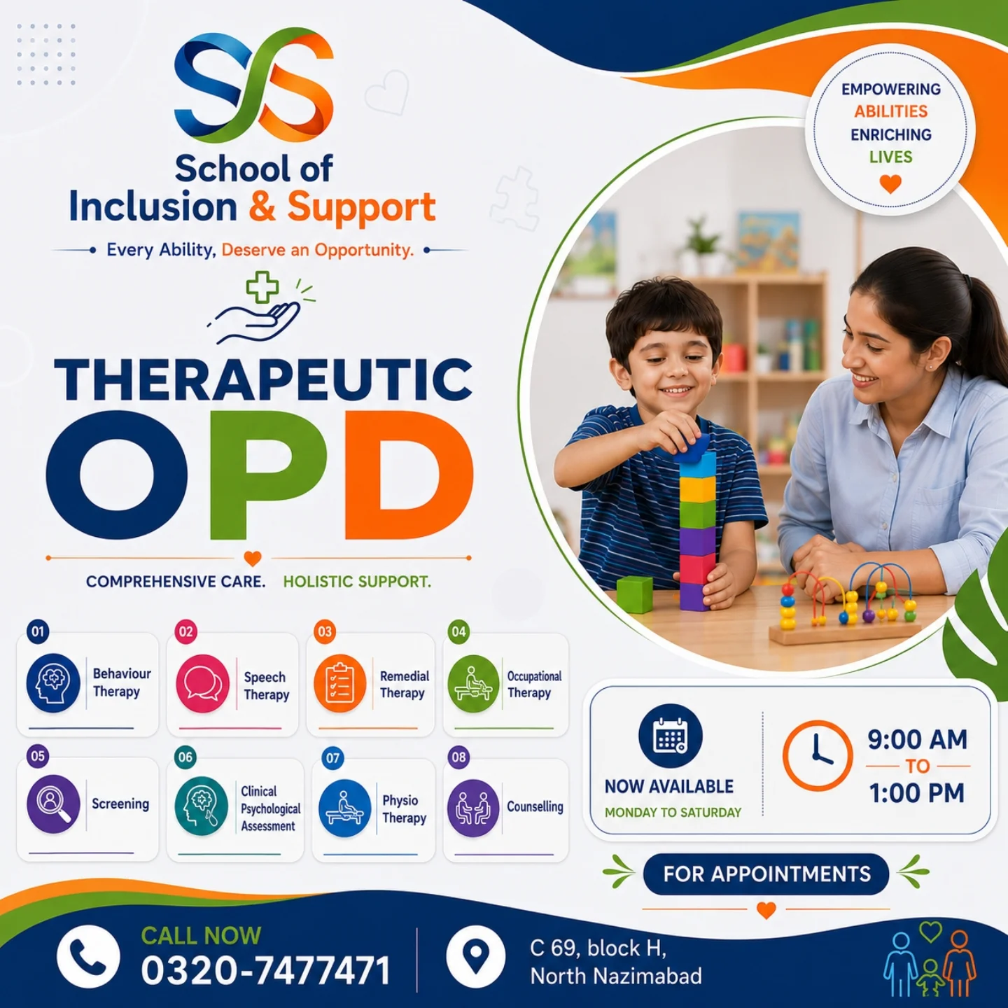 School Of Inclusion & Support-SIS Facebook ad: Is your child facing challenges in speech, behavior…