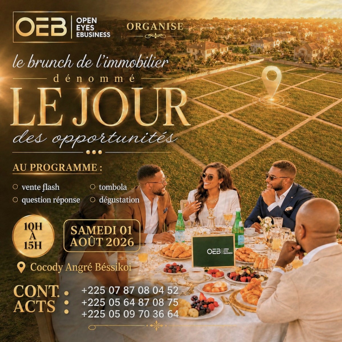 Open Eyes Ebusiness SARL Facebook ad: Formulaire d'inscription pour le Brunch Immobilier dénommé…