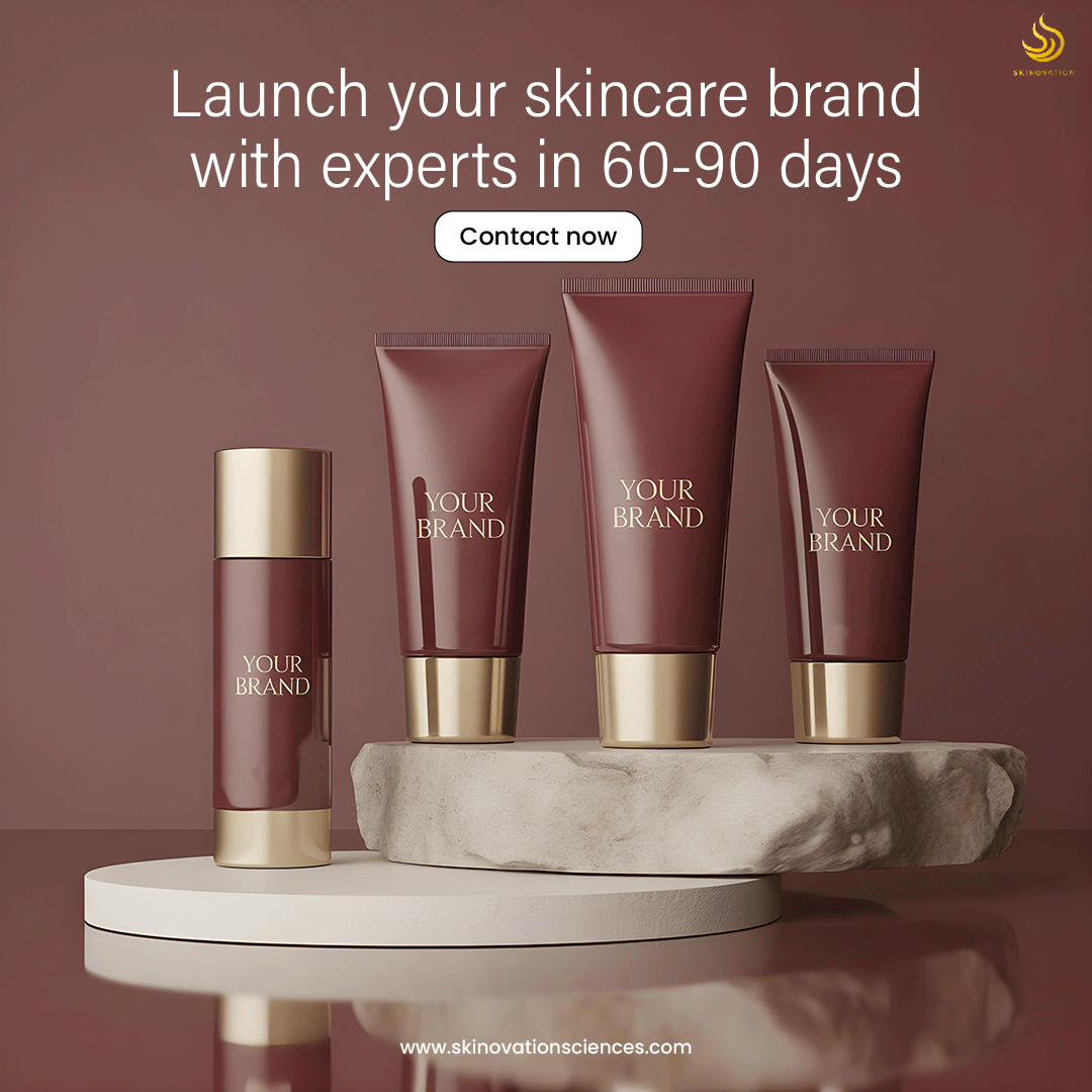 Skinovation Sciences Facebook ad: Don't wait 12 months to launch your skincare…