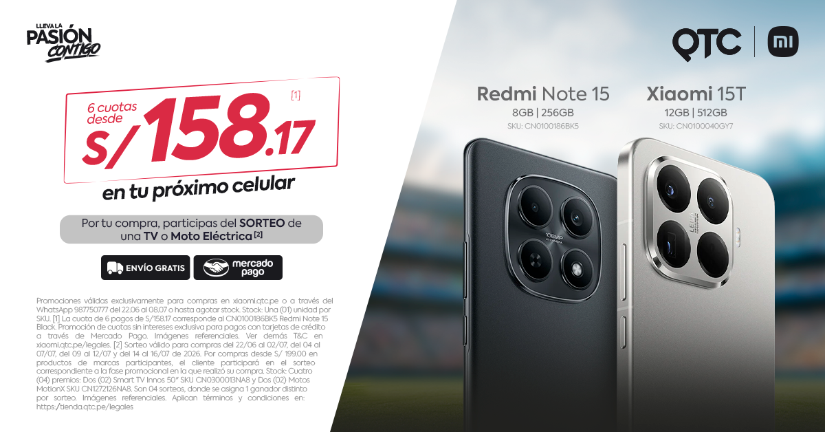 QTC.PE Facebook ad: Celulares Xiaomi