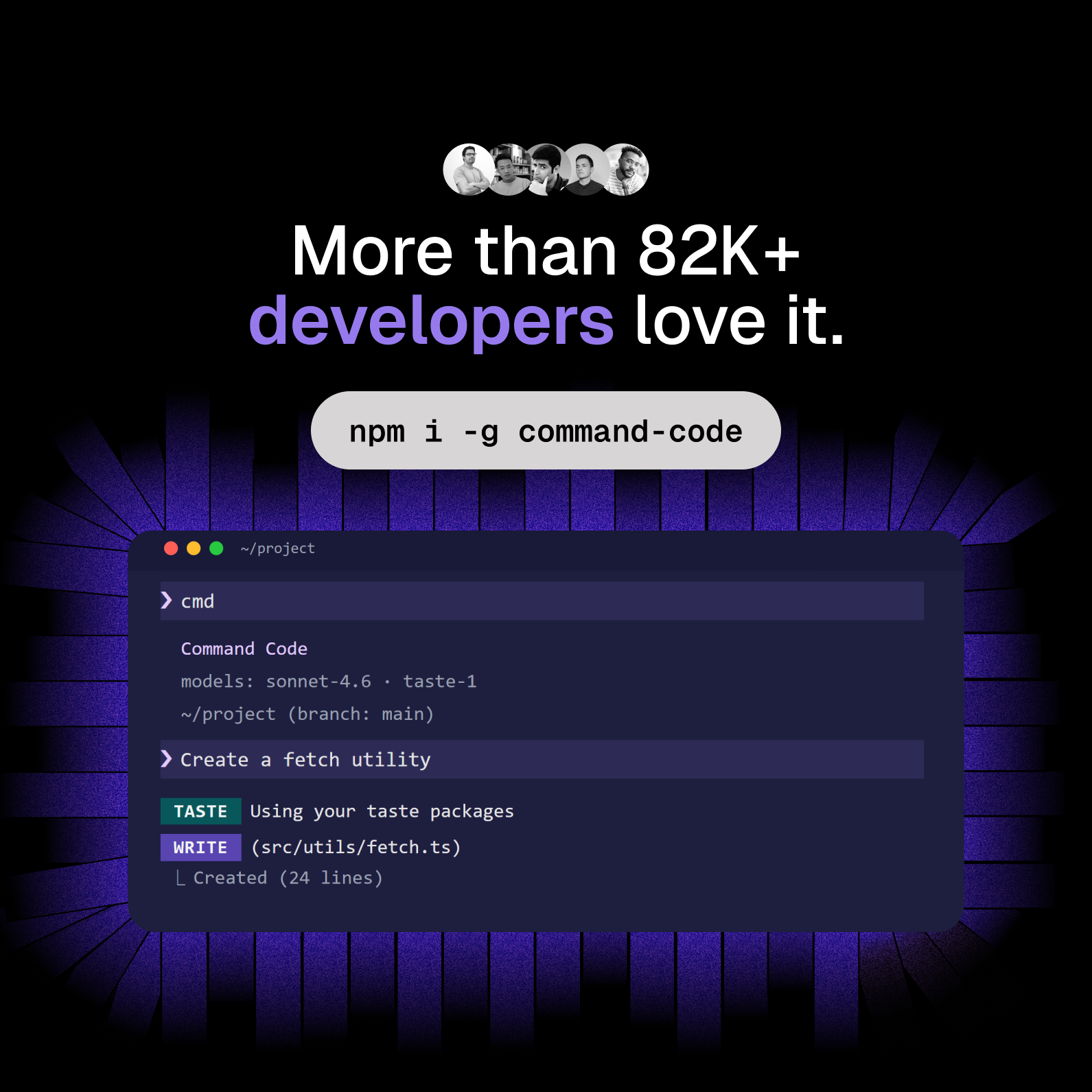Command Code Facebook ad: Every model tuned to perfection.