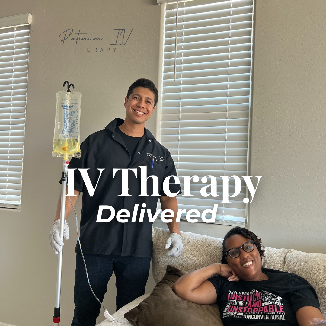 Platinum IV Therapy Facebook ad: Premium Hydration. Delivered 24/7.