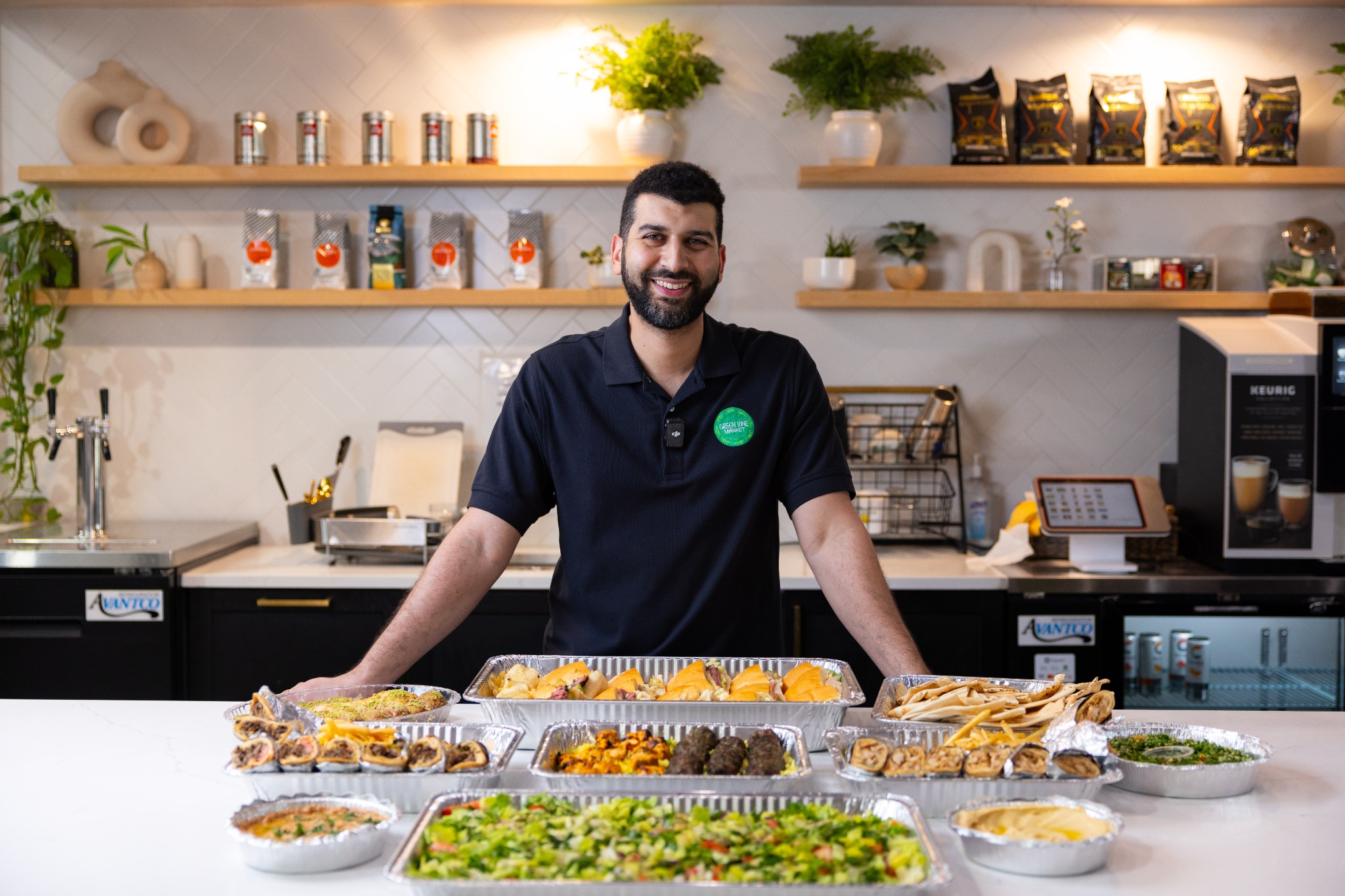 Green Vine Market Facebook ad: Order Same-Day Halal Catering Now