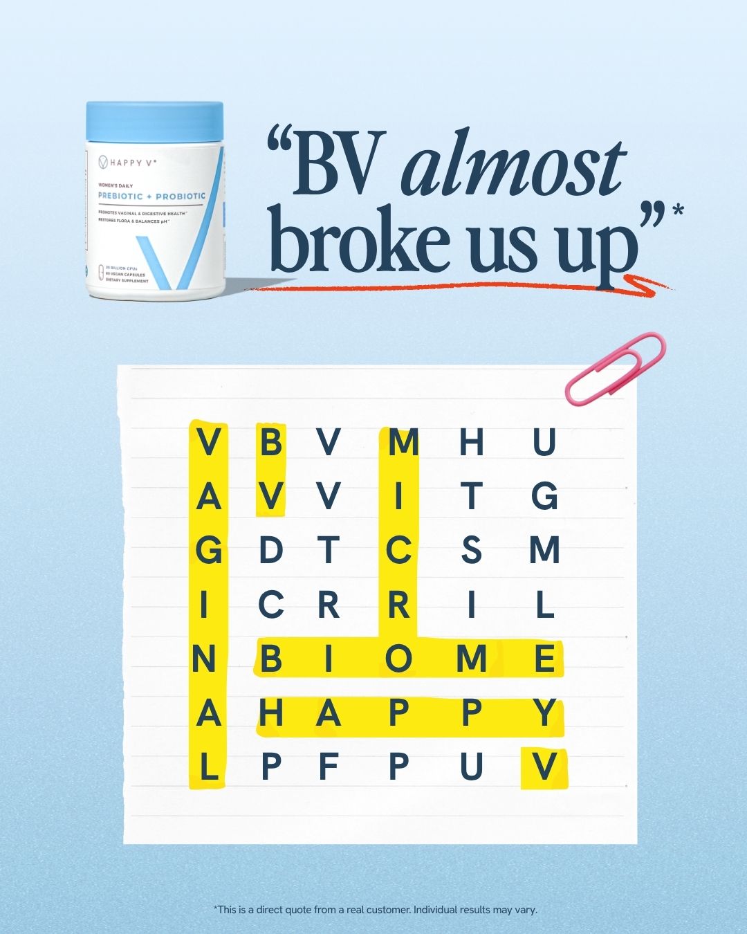 Happy V Facebook ad