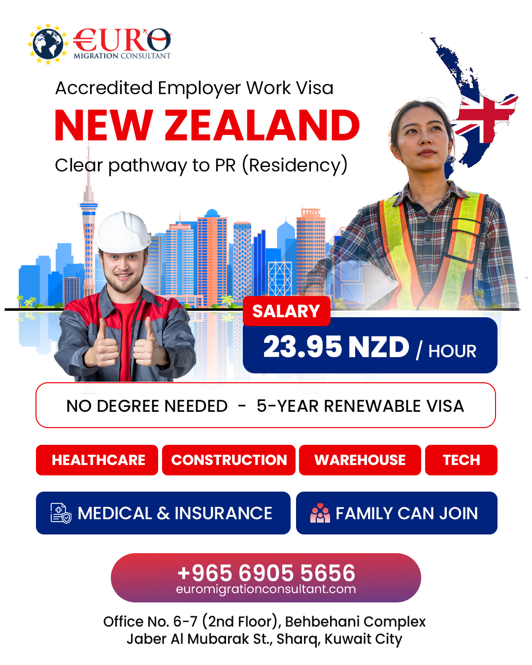 Euro Migration Consultant Facebook ad: New Zealand Accredited Employer Work Visa