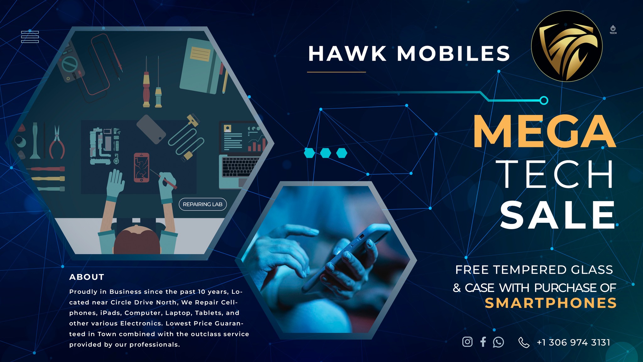 Hawk Mobile Facebook ad: Hawk Mobile: Your trusted cellphone repair experts since…