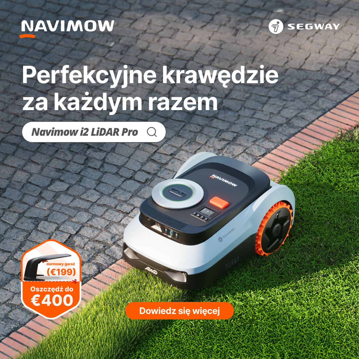 Segway Navimow Facebook ad: Nie zwlekaj. Trawnik nie poczeka.