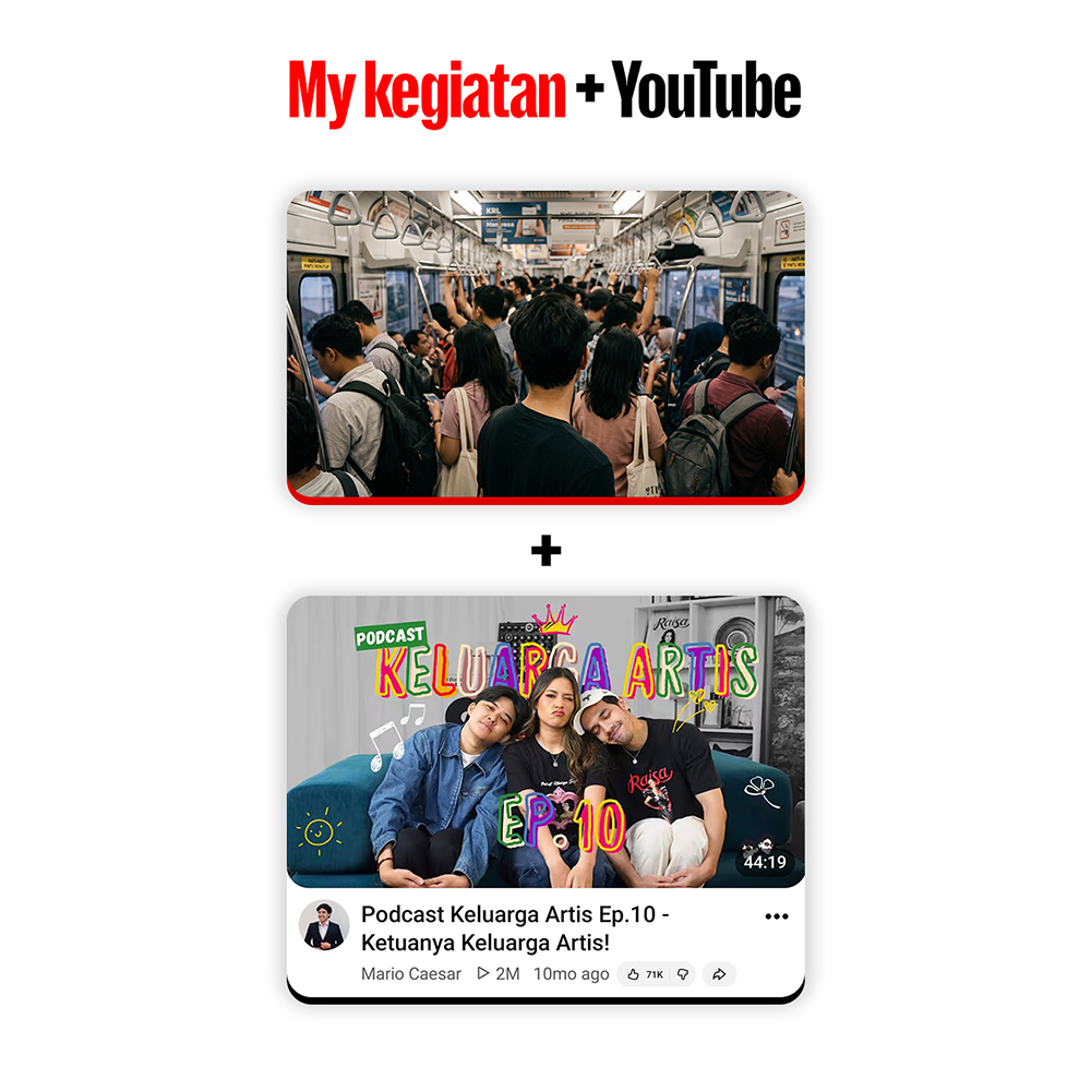 YouTube Indonesia Facebook ad: Rutinitas tiap hari makin asik kalau bareng YouTube!