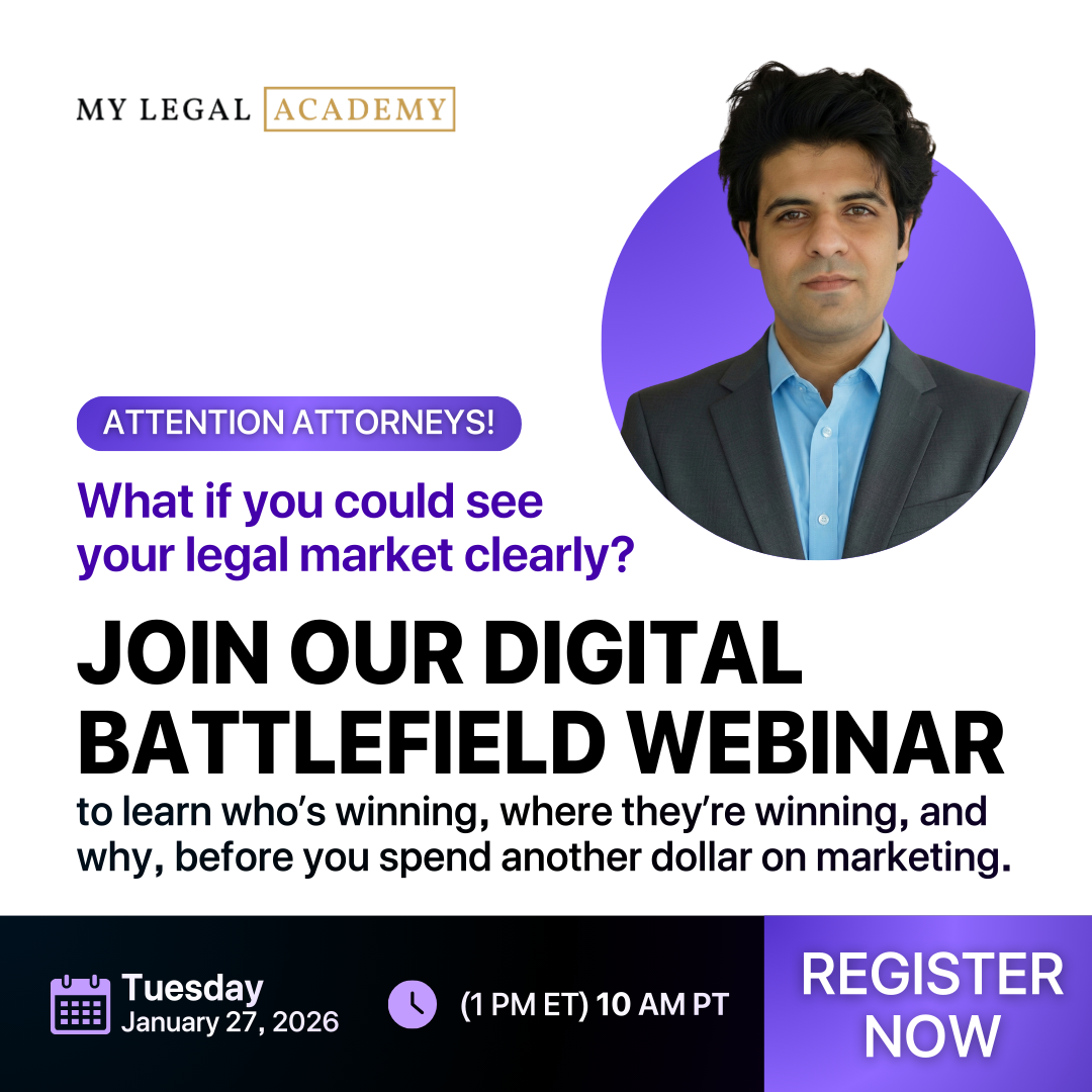 MLA: We Help Lawyers Reclaim Their Precious Time Facebook ad: Lawyers Register Now!