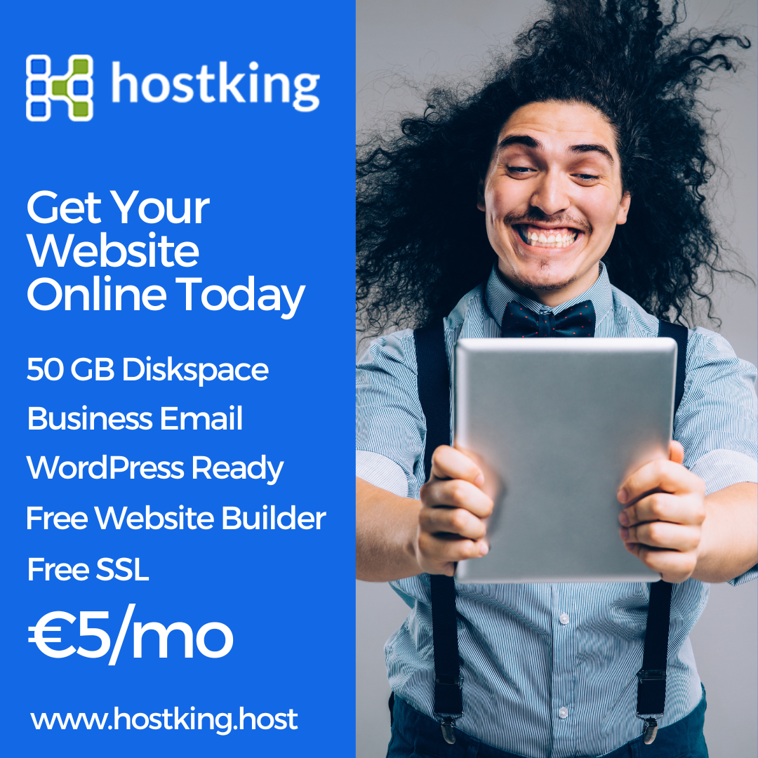 Hostking Facebook ad: Website Hosting from €5/mo