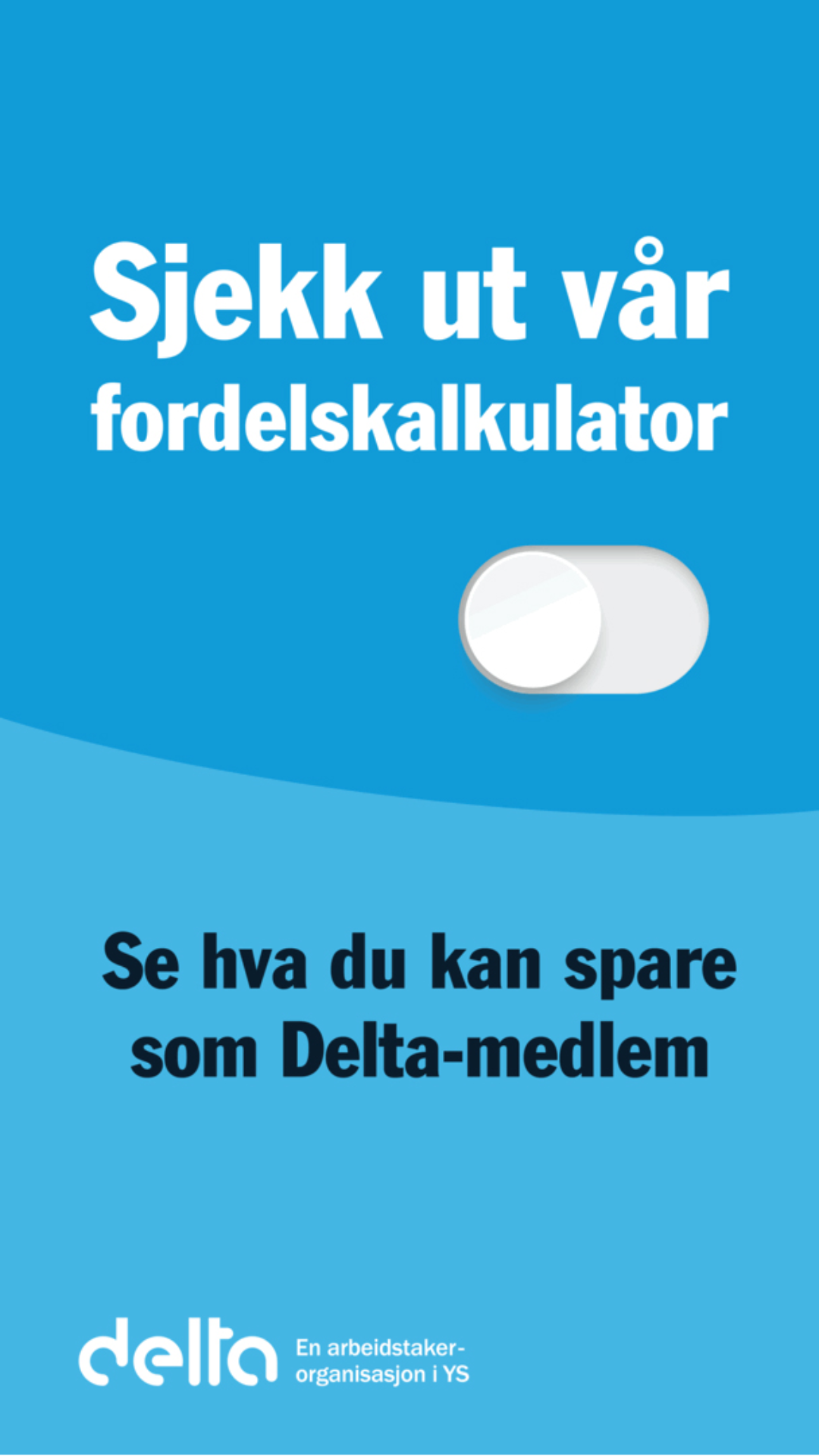 Delta - en arbeidstakerorganisasjon i YS Facebook ad from May 1, 2026