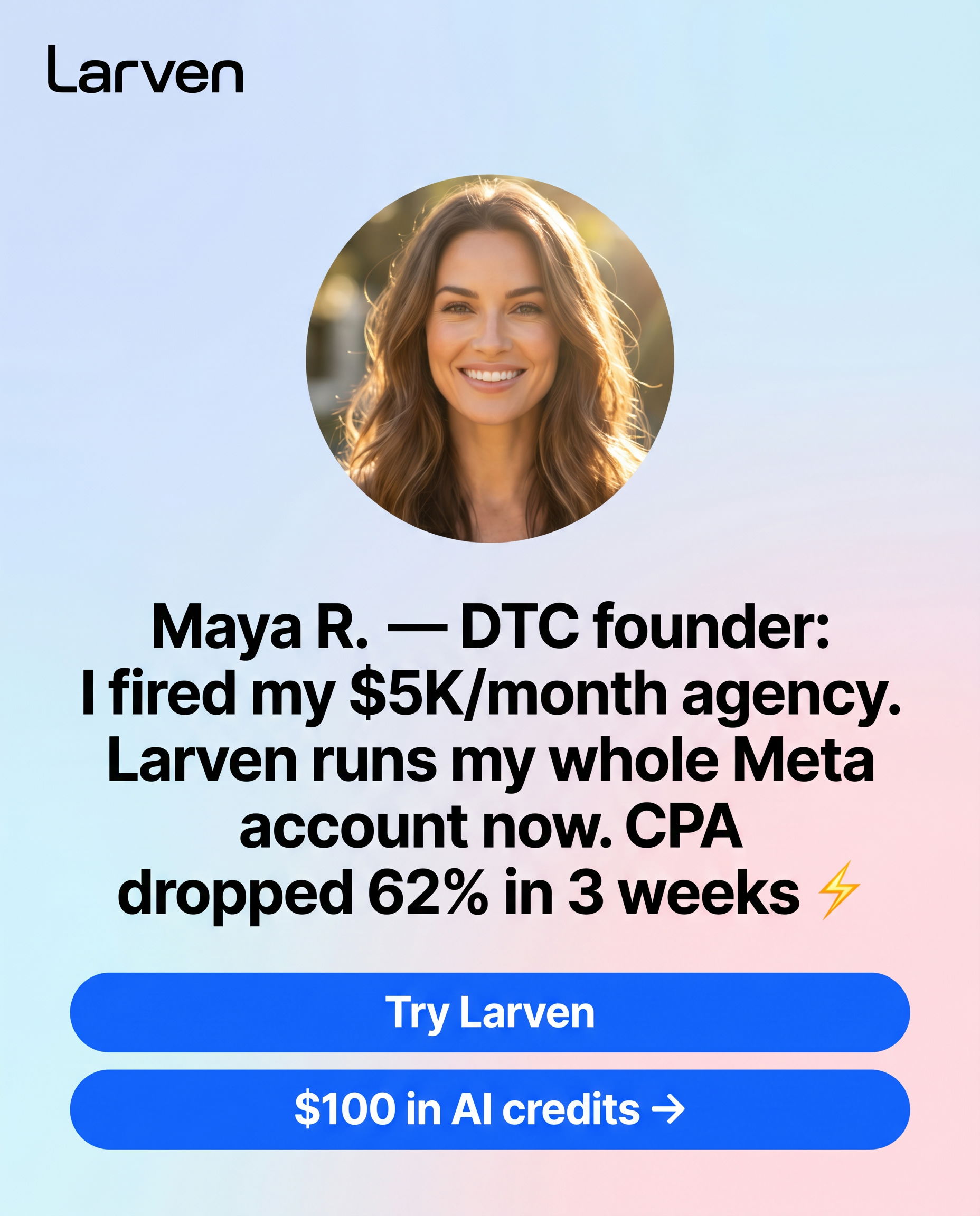 Larven AI Facebook ad