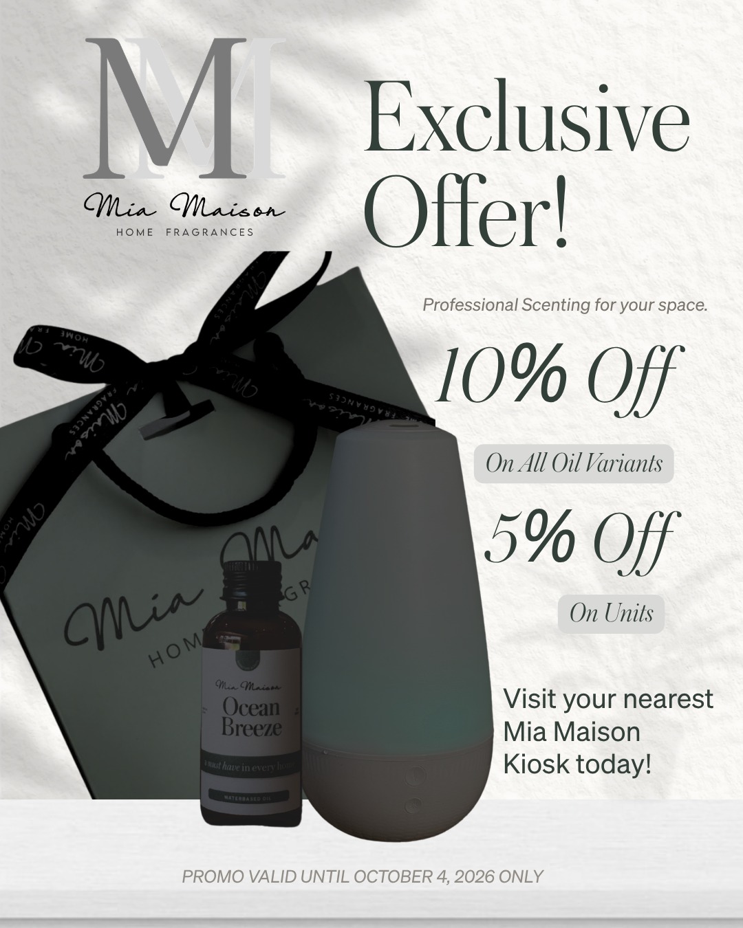 Mia Maison Home Fragrances Facebook ad: Elevate your space with professional scenting at exclusive…