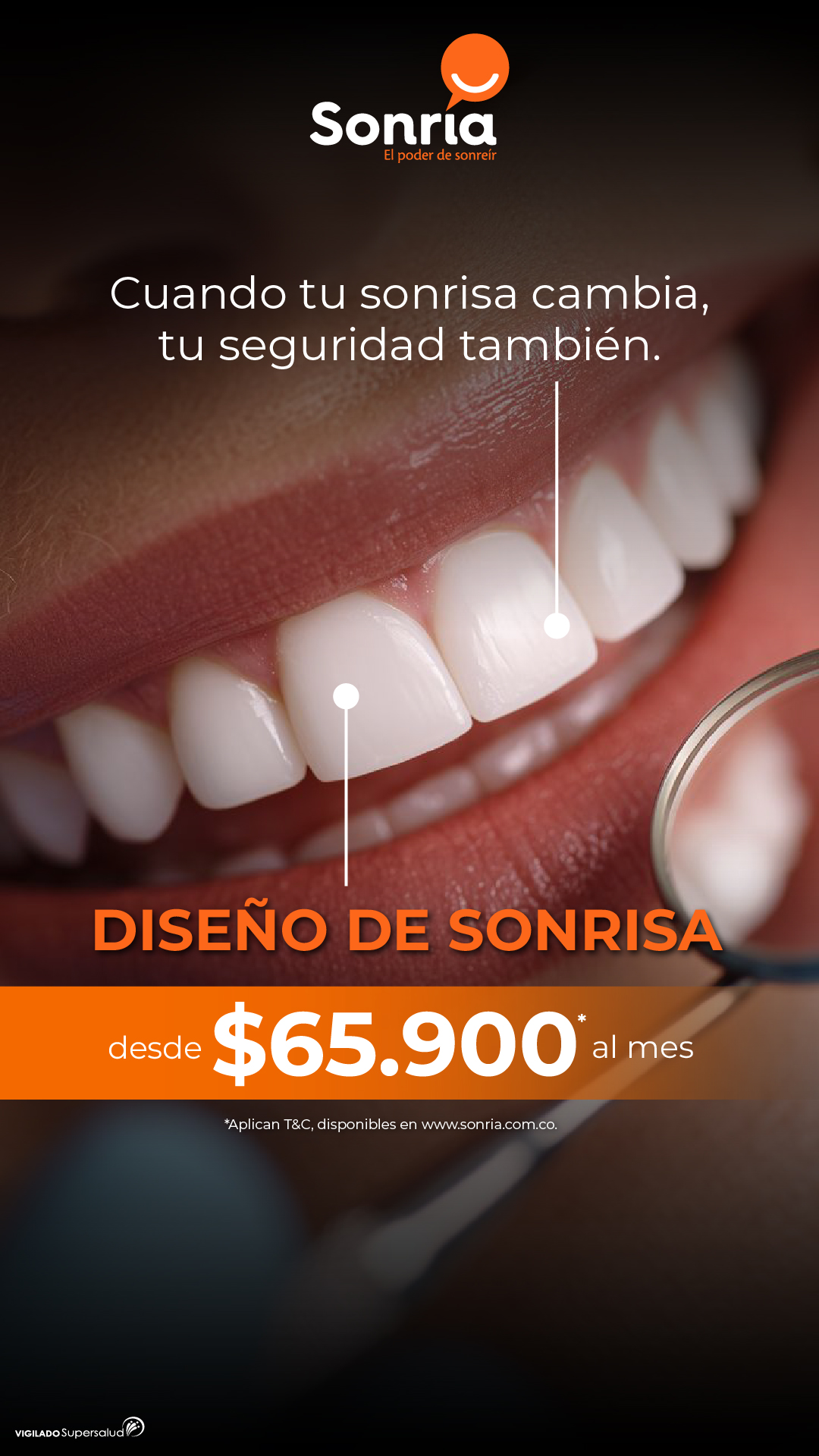 Sonría Clínicas Odontológicas Facebook ad: Desde $65.900 mensuales