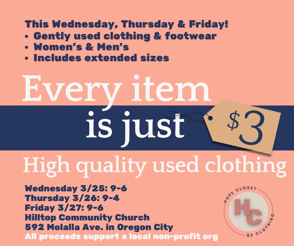 Hope Closet - $3 Clothing Facebook ad
