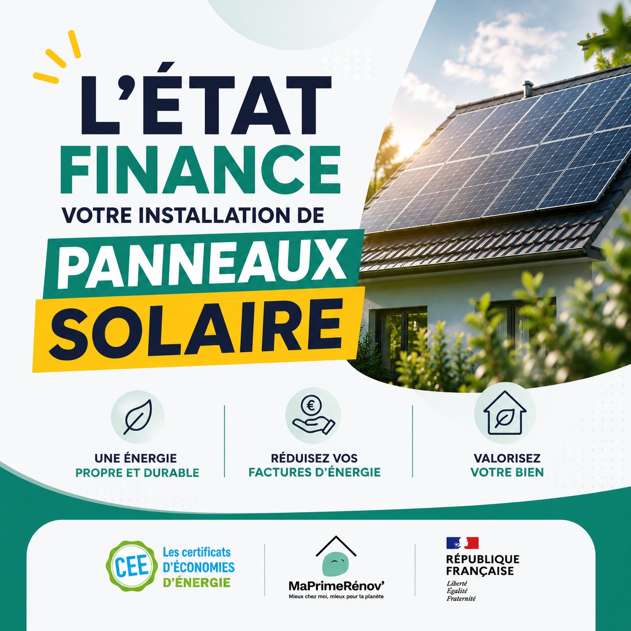 Mes Aides Rénov Facebook ad: Panneaux Solaires SANS DÉBOURSER 1€