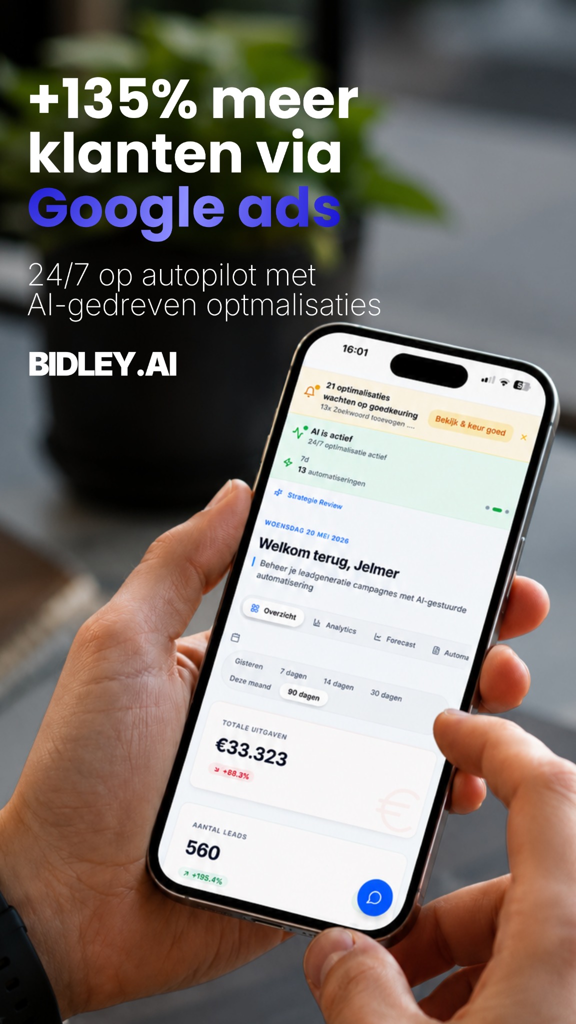 Bidley.ai - 24/7 AI Google Ads optimalisatie Facebook ad