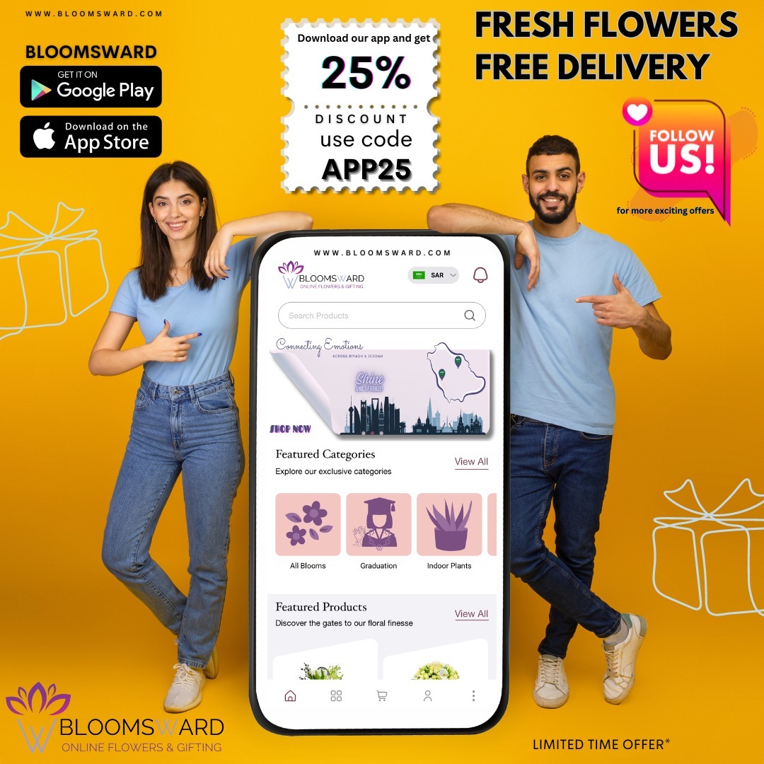 Bloomsward.com Facebook ad: DEAL 25% OFF - USE CODE APP25