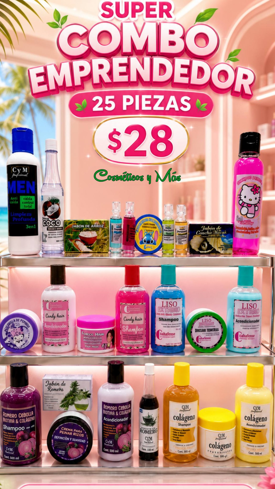 Cosmeticos y Más, Mayoreo Facebook ad: 7598 5629 SUPER COMBO EMPRENDEDOR, 25 PIEZAS POR…