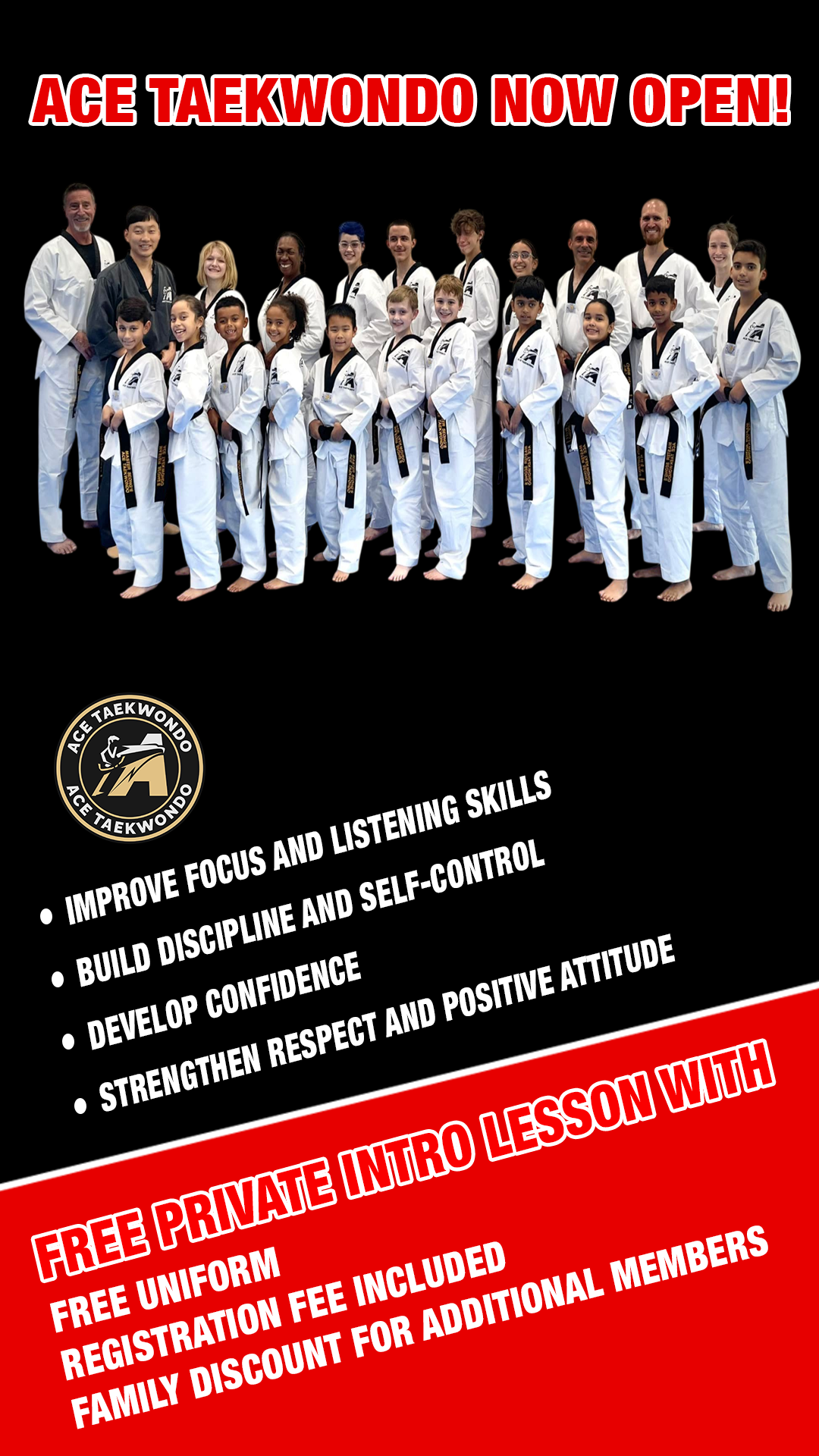ACE Taekwondo - Humble Facebook ad from Feb 23, 2026
