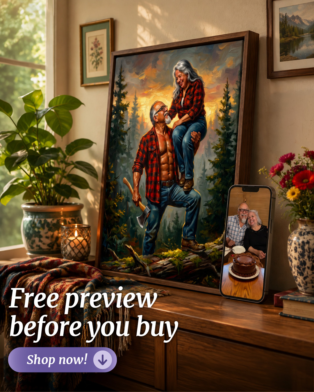 Gift Ideas For Someone Who Has Everything Facebook ad: The eternal portrait of your family's love