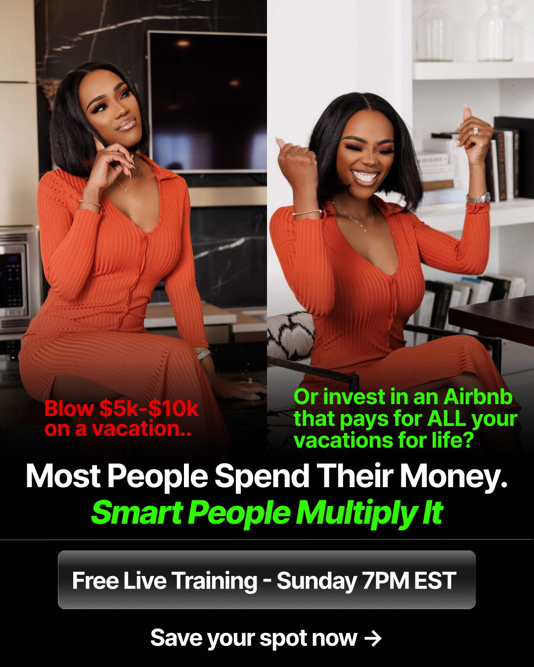 Jonnell Atkins Facebook ad: For Women Ready to Deploy Capital, Not Sit On It