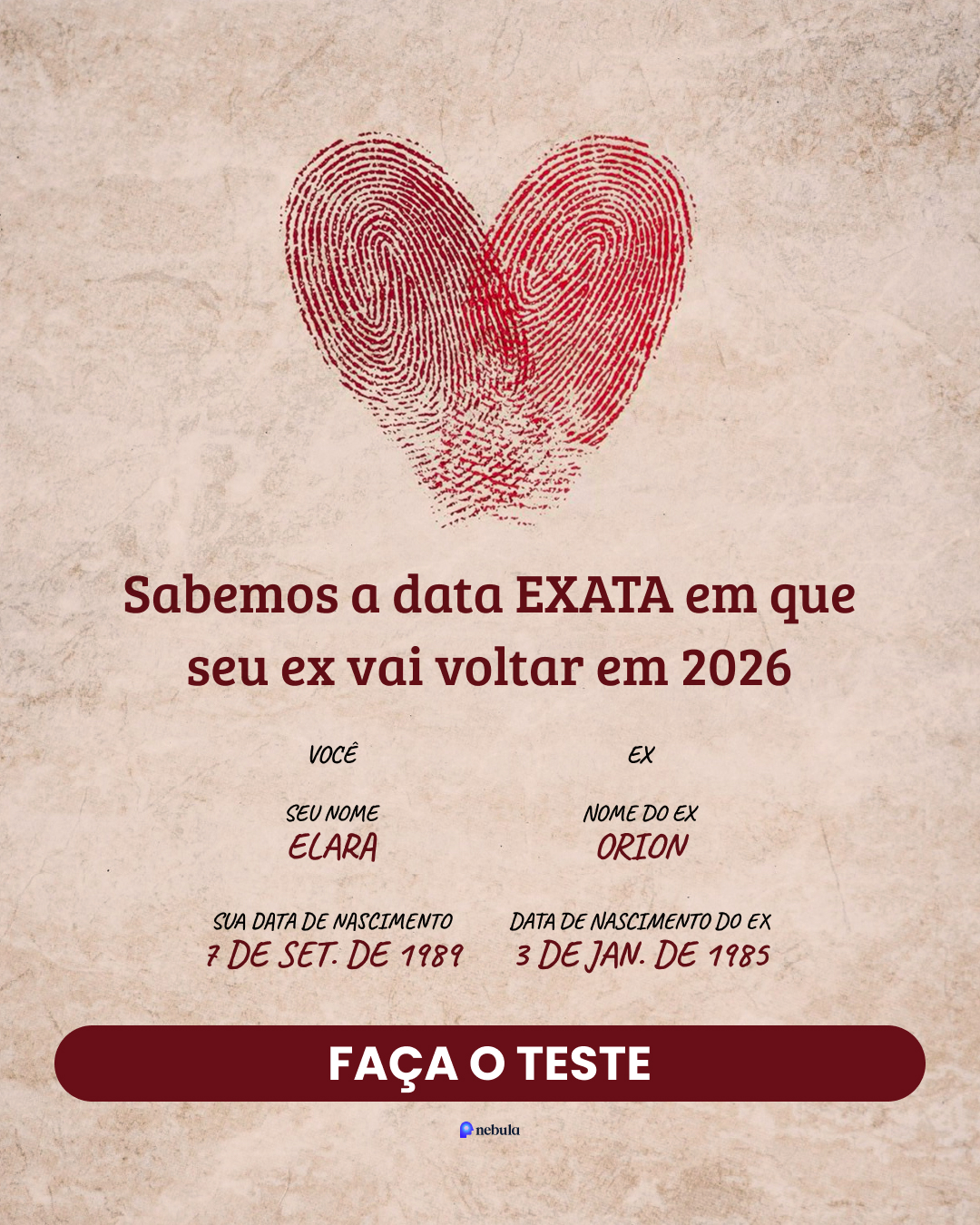 Nebula: Will my ex return? Facebook ad