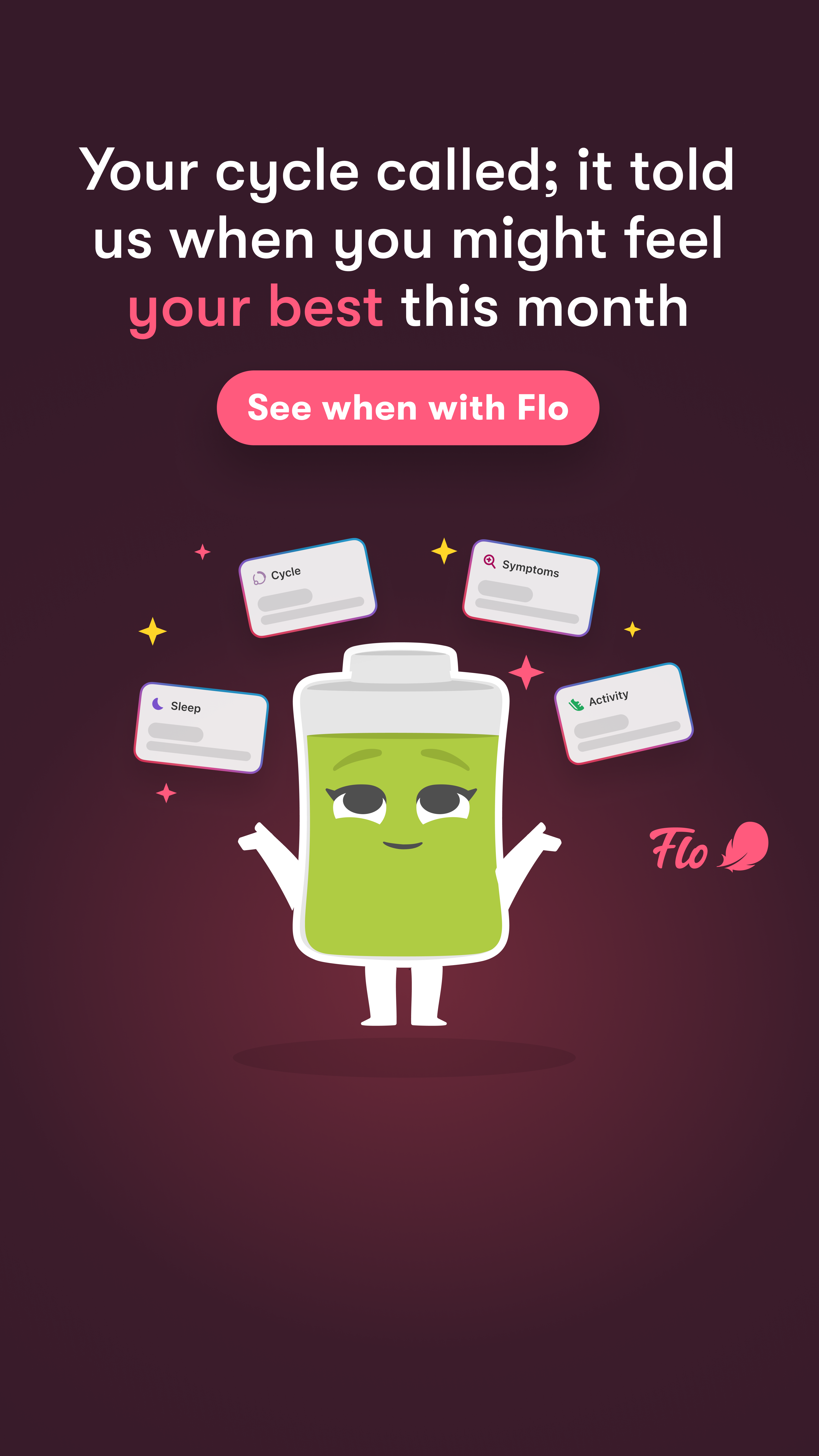 Flo Health App Facebook ad: Start using Flo today!