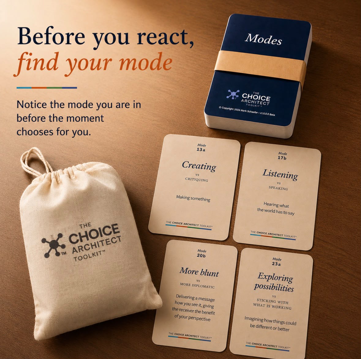 Choice Architect Facebook ad: Before you react, find your mode