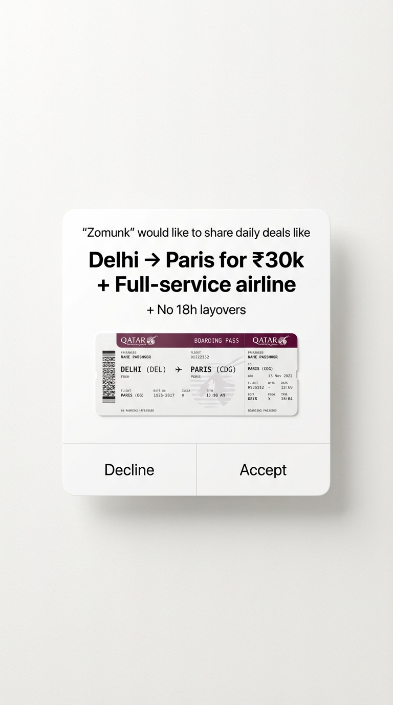 Zomunk Facebook ad: Fly Abroad for Half the Price