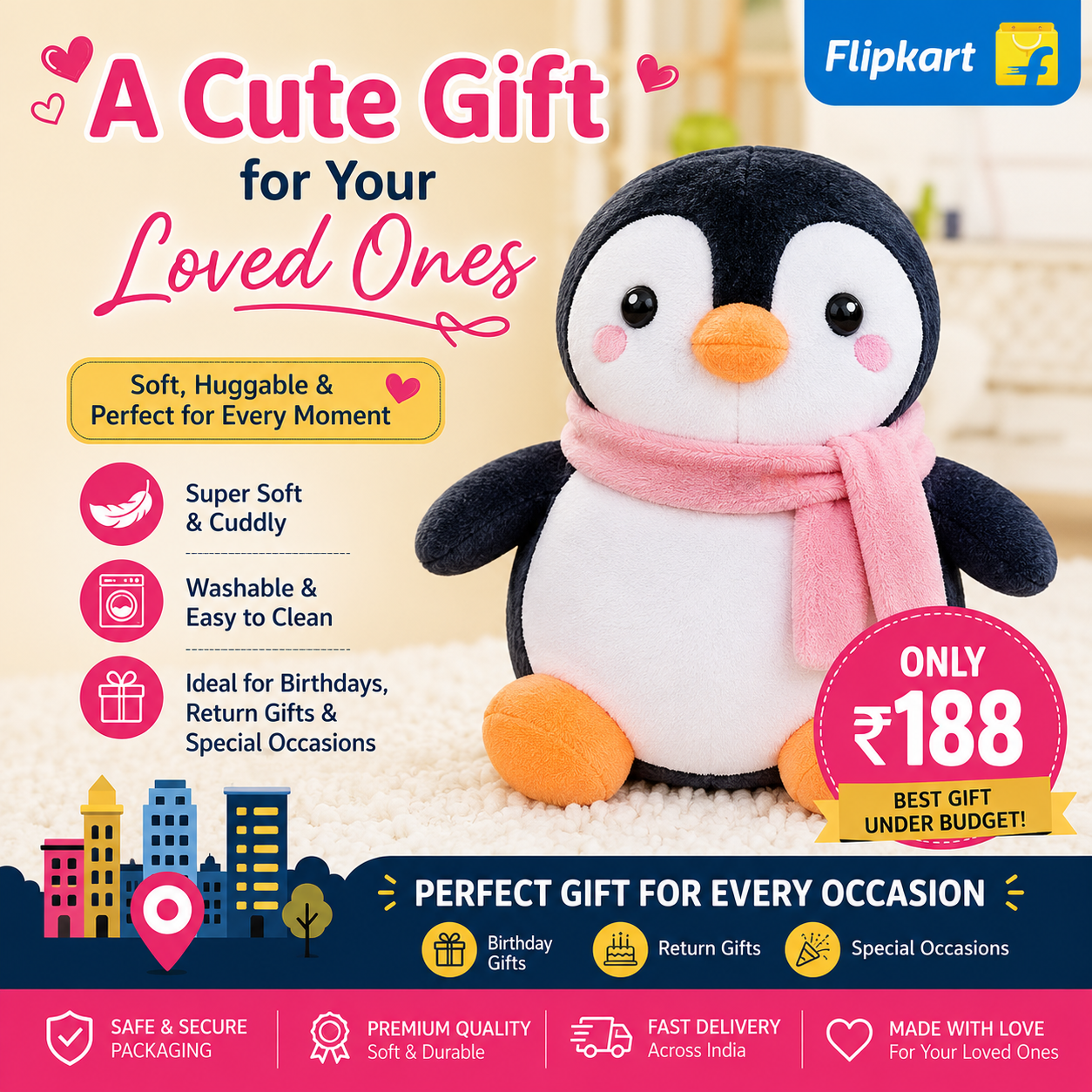 Eitheo Facebook ad: Penguin Soft Toy