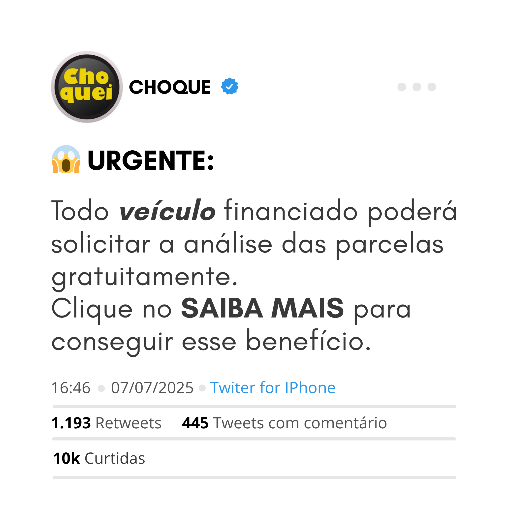 Hórus Intermediações Facebook ad: Acabe com os juros abusivos do seu veículo!