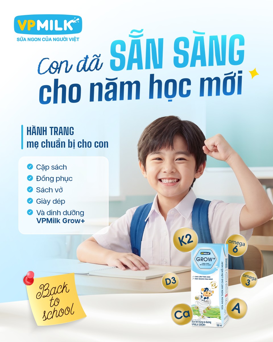 VPMilk Facebook ad: CON ĐÃ SẴN SÀNG CHO NĂM HỌC MỚI