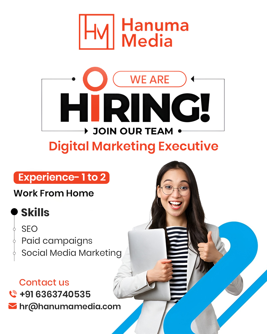 Hanuma Media Facebook ad: Digital Marketing Executive, Work From Home