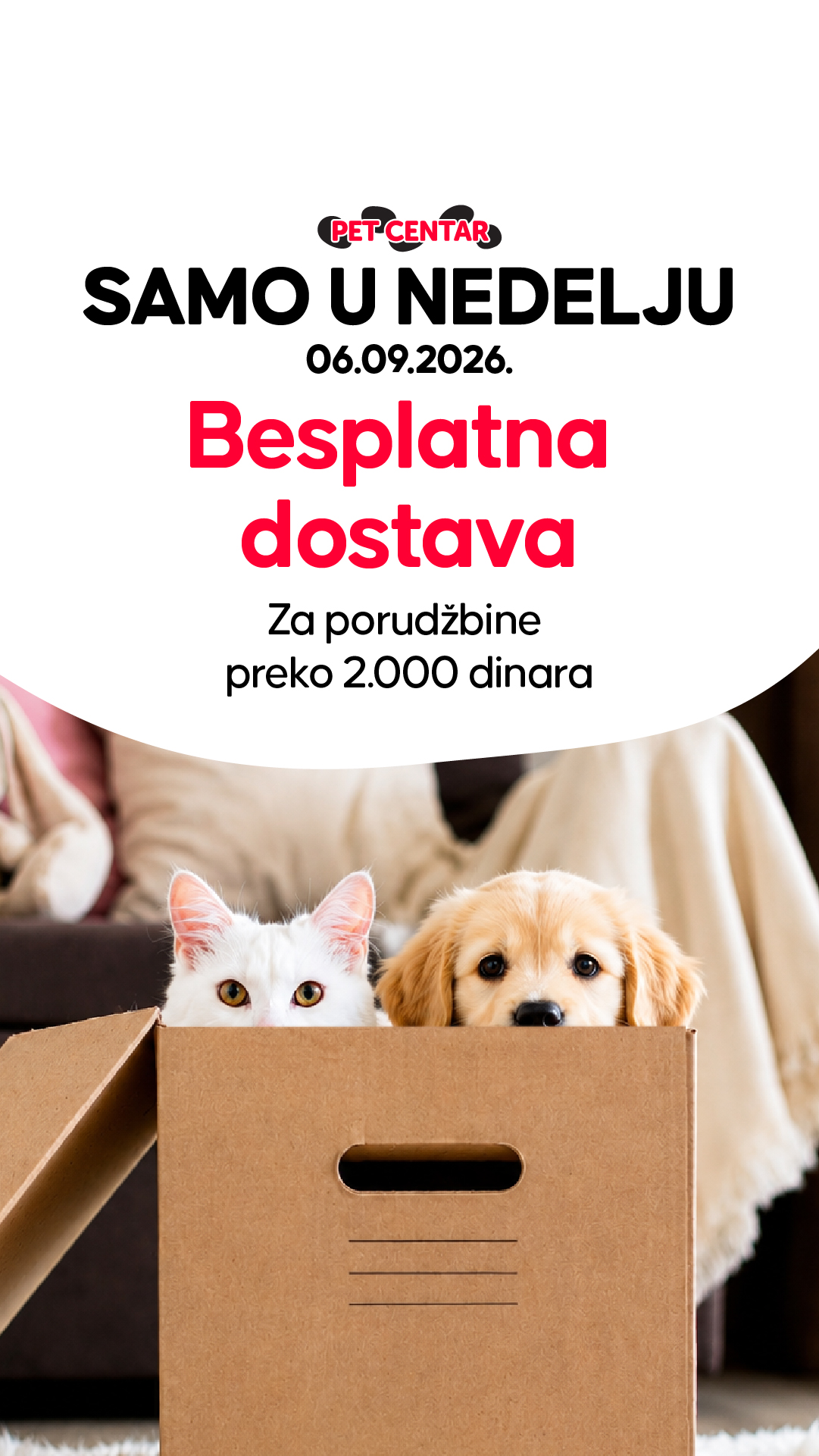 PET CENTAR Srbija Facebook ad: Besplatna dostava