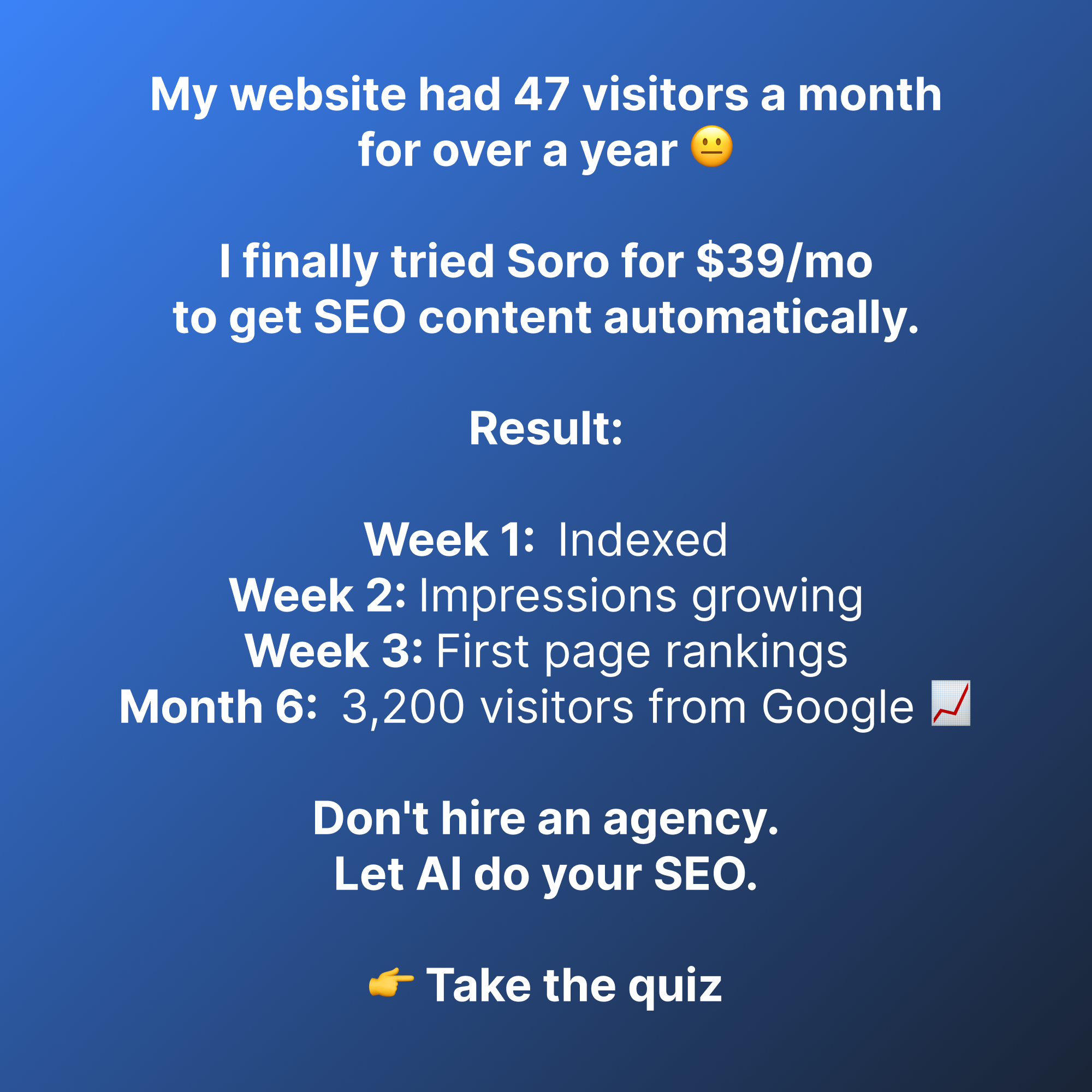 Soro SEO Facebook ad