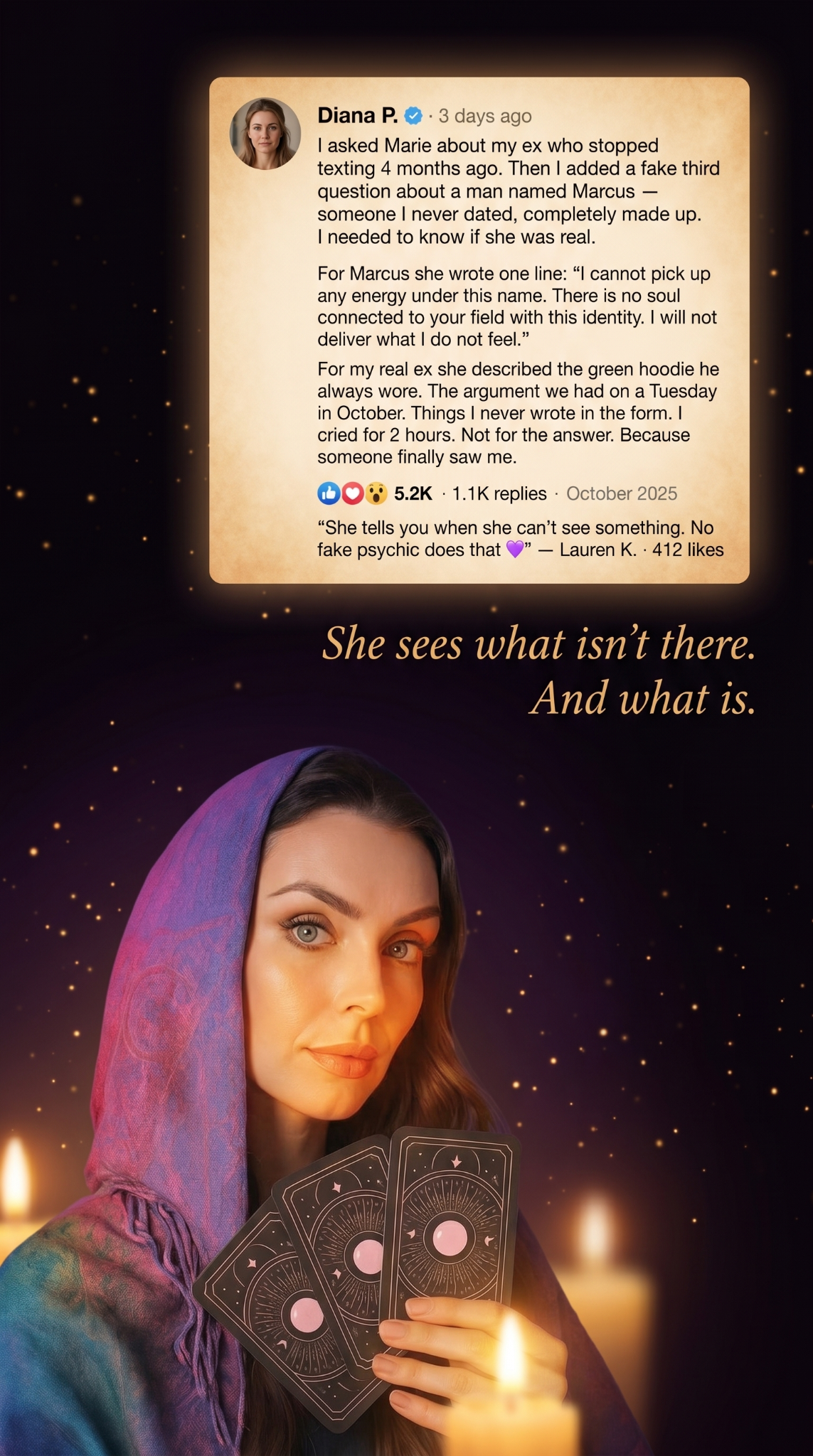 Try Psychic Marie Facebook ad