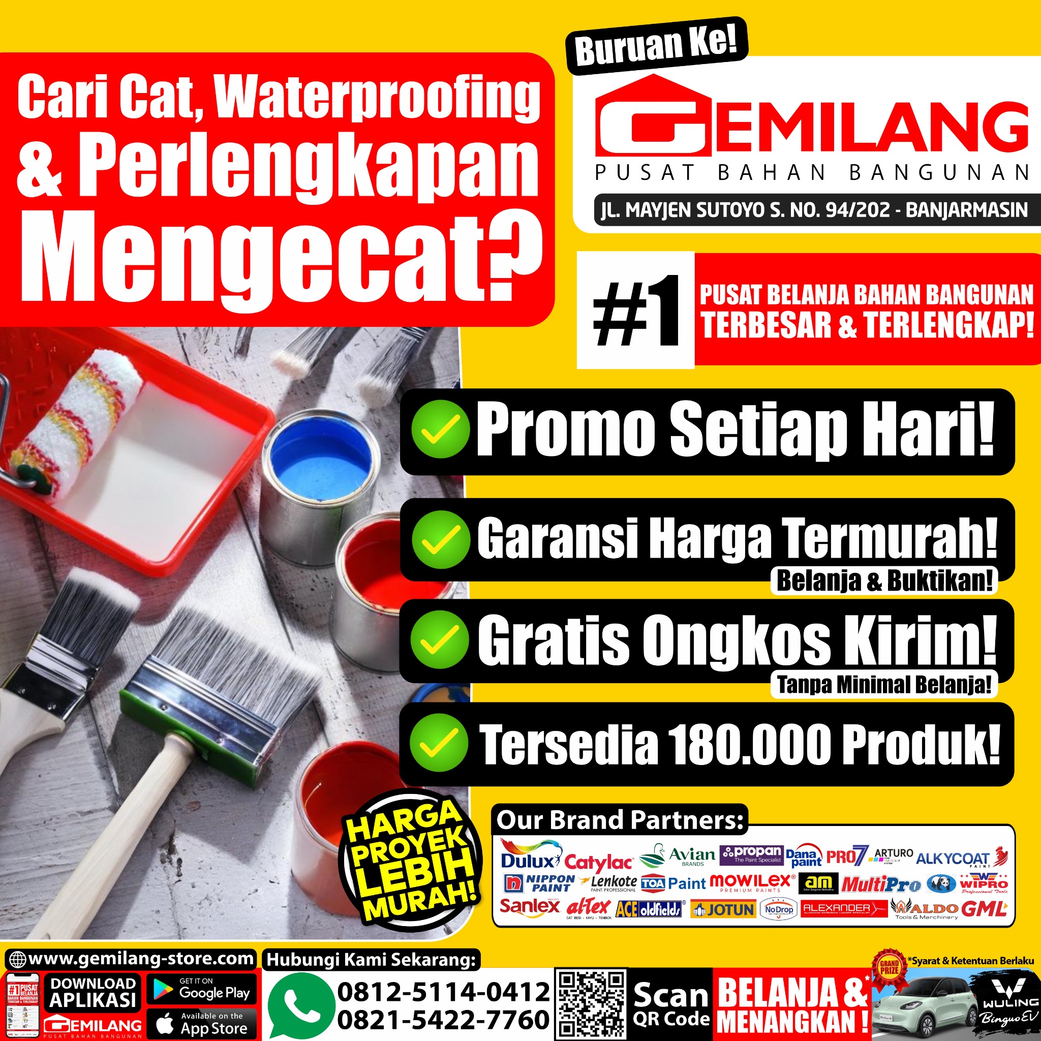 Gemilang - Pusat Bahan Bangunan Facebook ad: Lagi Cari Cat, Waterproofing & Perlengkapan Mengecat?
