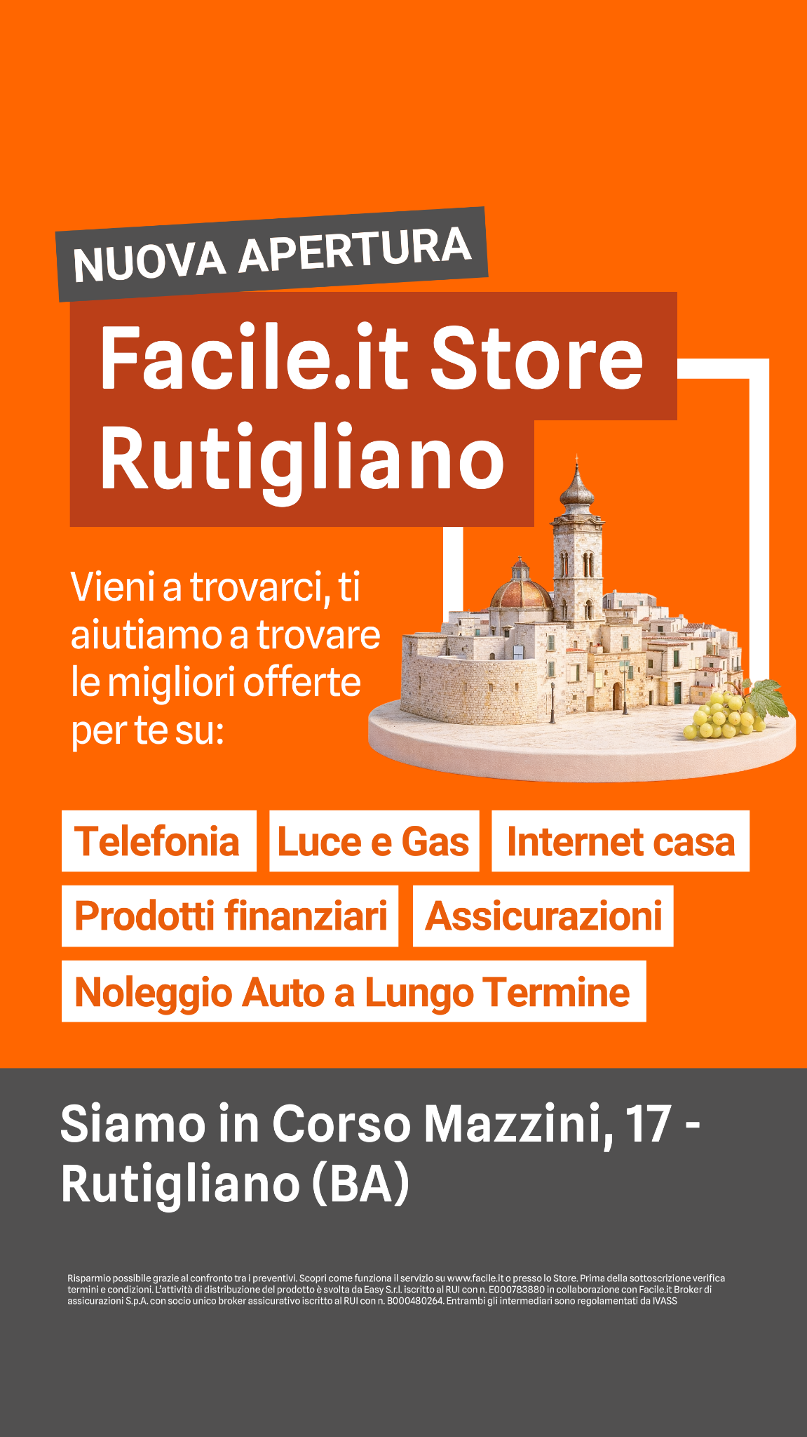 Hydeale - La consulenza che rende tutto più facile Facebook ad: Facile.it arriva a Rutigliano!
