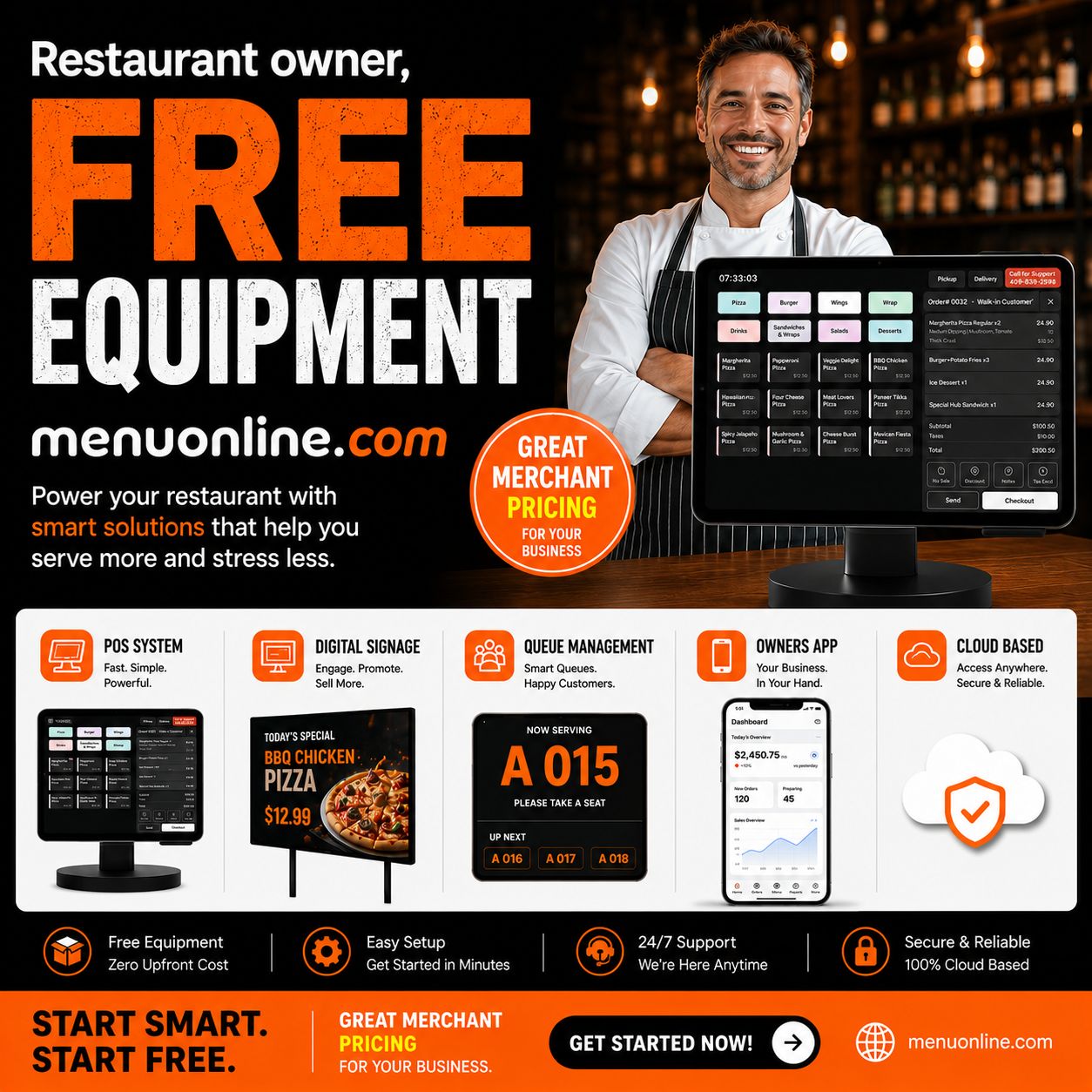 Menuonline Facebook ad: Everything Your Restaurant Needs in One Platform!